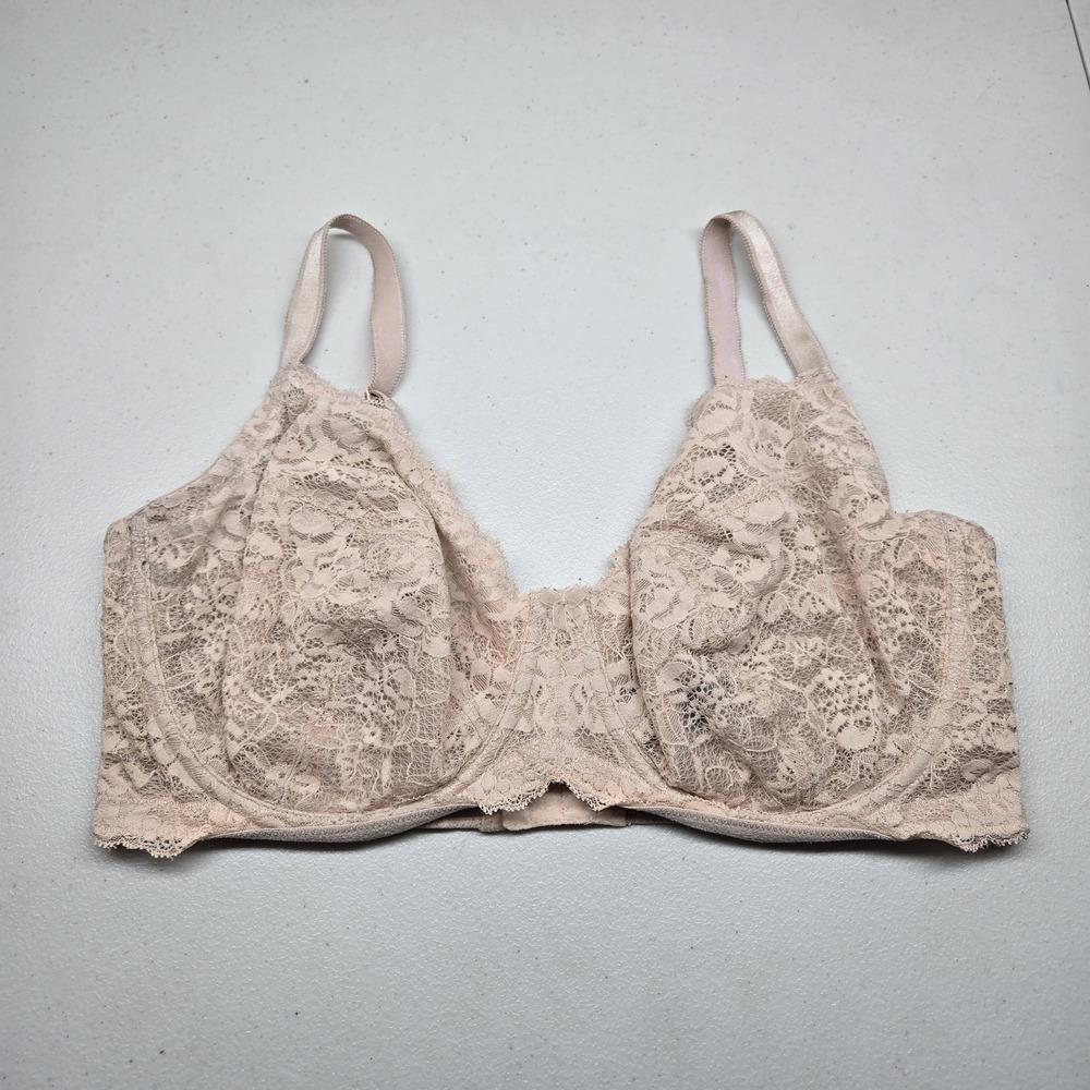 Torrid Women Bra 38DDD Pink Floral Balconette Underwired Lace Bow